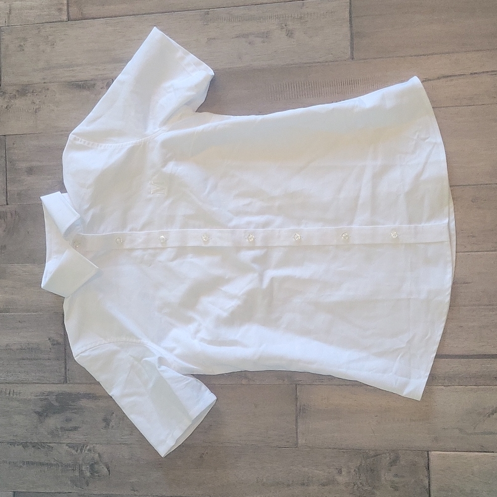 NEW Lands' End Women's White Button Down Shirt - "M" Monogram - Size XS